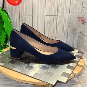 Essex Lane suede block heel pumps #135‎